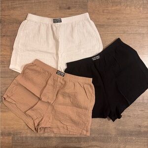 SHEIN Women's Cargo Shorts - White, Black, Tan